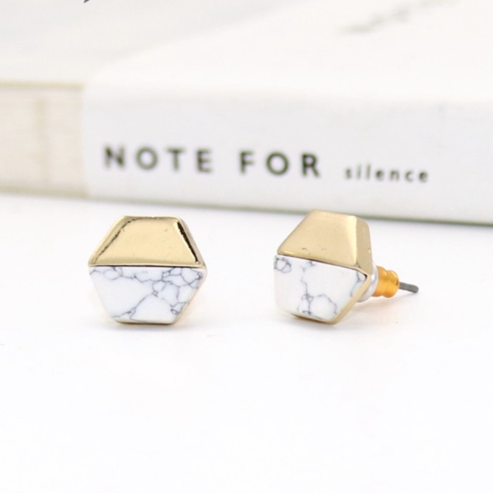 Marble geometrical earrings
